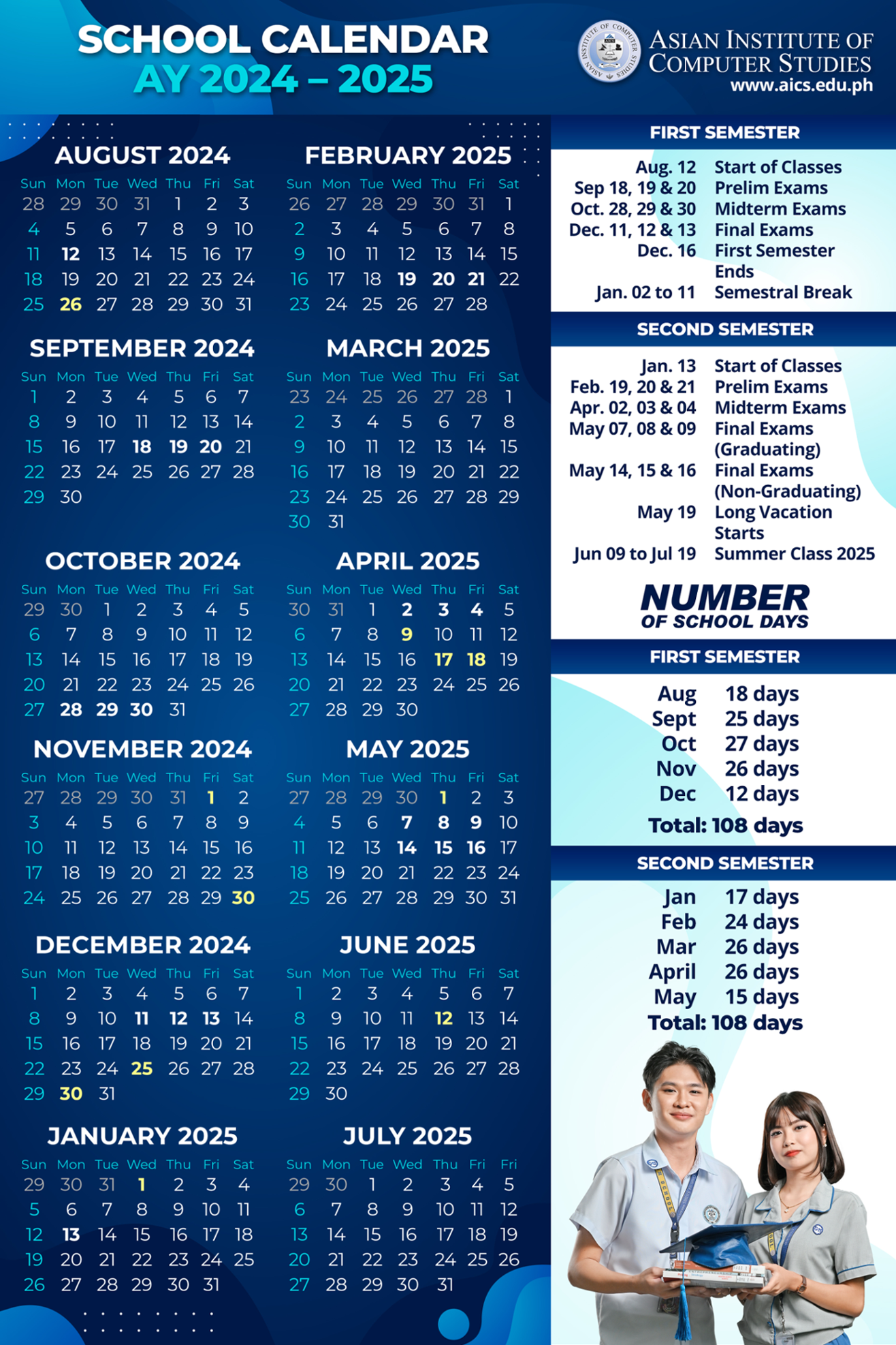 Calendars BS Degree Programs SY 20242025 Asian Institute of